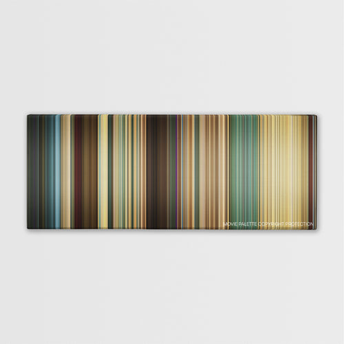 Den of Thieves color palette canvas print: thousands of thin vertical stripes of color