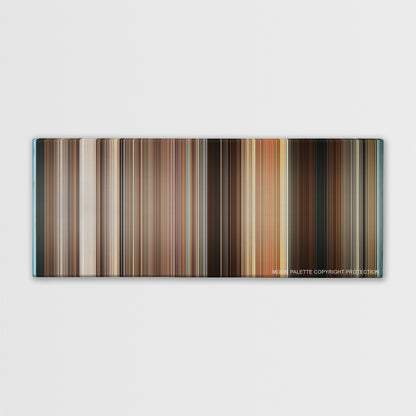 The Bucket List color palette canvas print: thousands of thin vertical stripes of color