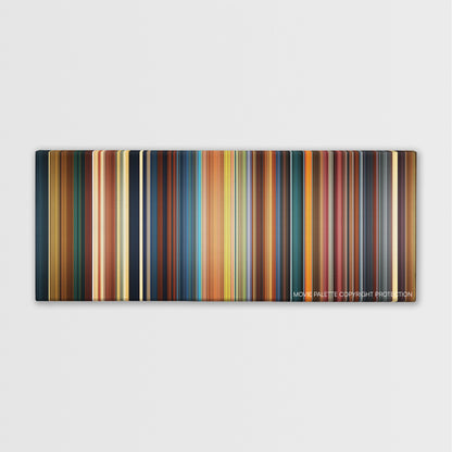 Alice Through the Looking Glass color palette canvas print: thousands of thin vertical stripes of color