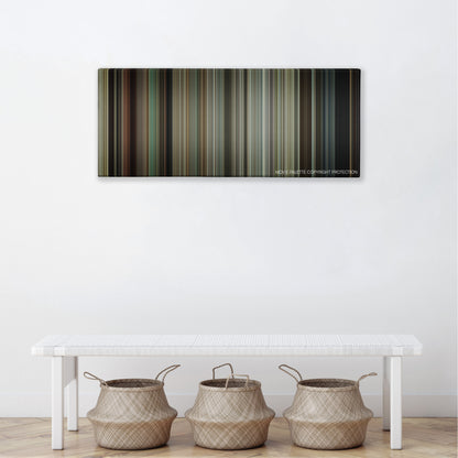 30 Minutes or Less color palette canvas above a white bench with three woven baskets