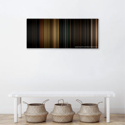 Vacancy color palette canvas above a white bench with three woven baskets