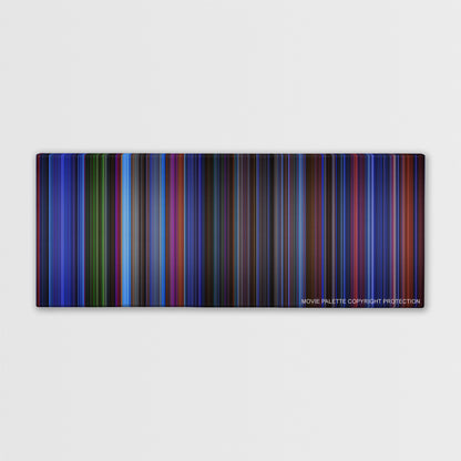 Batman & Robin color palette canvas print: thousands of thin vertical stripes of color