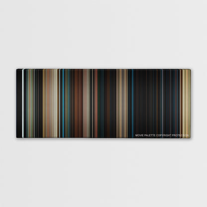 I Am Number Four color palette canvas print: thousands of thin vertical stripes of color