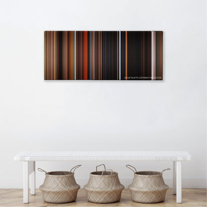 Zathura: A Space Adventure color palette canvas above a white bench with three woven baskets