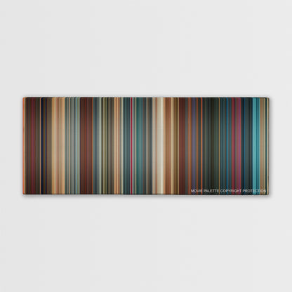 Birds of Prey color palette canvas print: thousands of thin vertical stripes of color