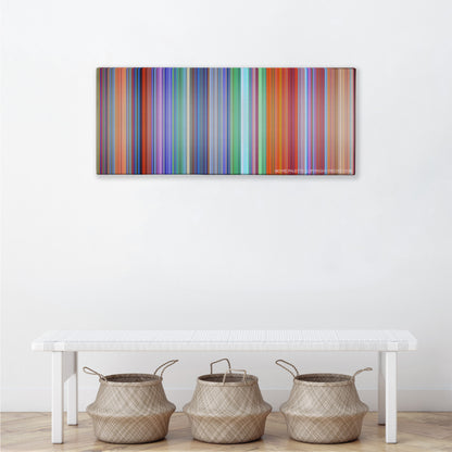 The Lego Batman Movie color palette canvas above a white bench with three woven baskets
