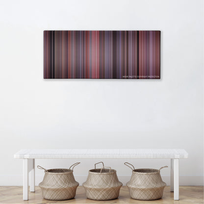 Jingle All the Way color palette canvas above a white bench with three woven baskets