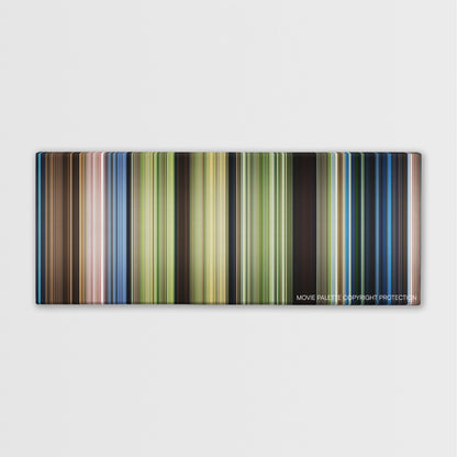 Journey 2: The Mysterious Island color palette canvas print: thousands of thin vertical stripes of color