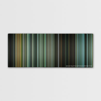 The Bourne Supremacy color palette canvas print: thousands of thin vertical stripes of color