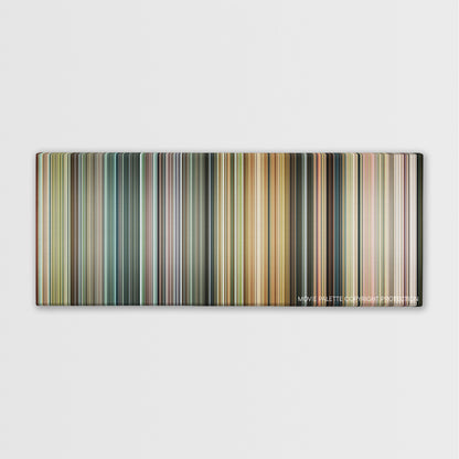 The Brothers Grimsby color palette canvas print: thousands of thin vertical stripes of color