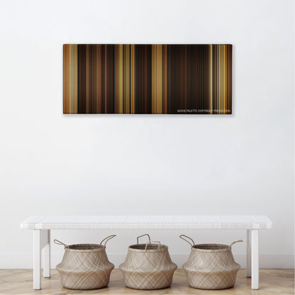 The Legend of Zorro color palette canvas above a white bench with three woven baskets