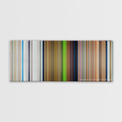 Ice Age: Dawn of the Dinosaurs: In Character with John Leguizamo movie barcode canvas print, the whole film as stripes of color