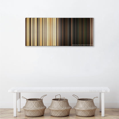 Green Zone color palette canvas above a white bench with three woven baskets
