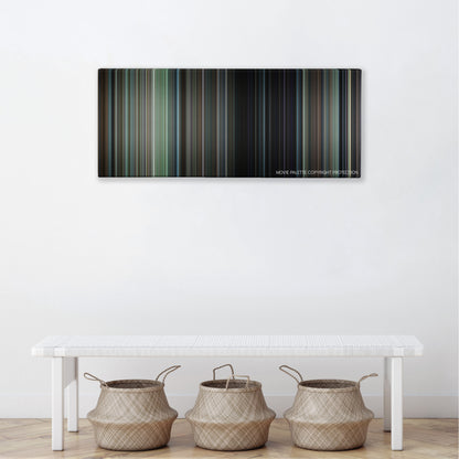 Patriots Day color palette canvas above a white bench with three woven baskets