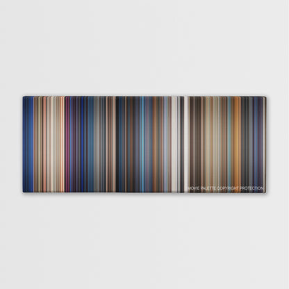 The Last Boy Scout color palette canvas print: thousands of thin vertical stripes of color