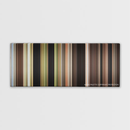 Crocodile Dundee color palette canvas print: thousands of thin vertical stripes of color