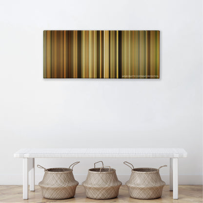 Letters to Juliet color palette canvas above a white bench with three woven baskets