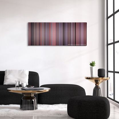Jingle All the Way color palette canvas above a black sofa with a gold-topped table