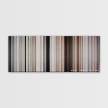 The Road Warrior color palette canvas print: thousands of thin vertical stripes of color
