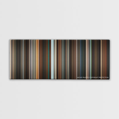 Fifty Shades Darker color palette canvas print: thousands of thin vertical stripes of color