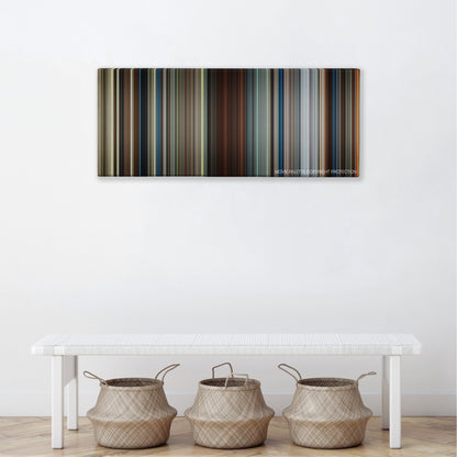 Sonic the Hedgehog color palette canvas above a white bench with three woven baskets