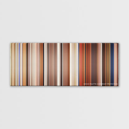 Intolerable Cruelty color palette canvas print: thousands of thin vertical stripes of color