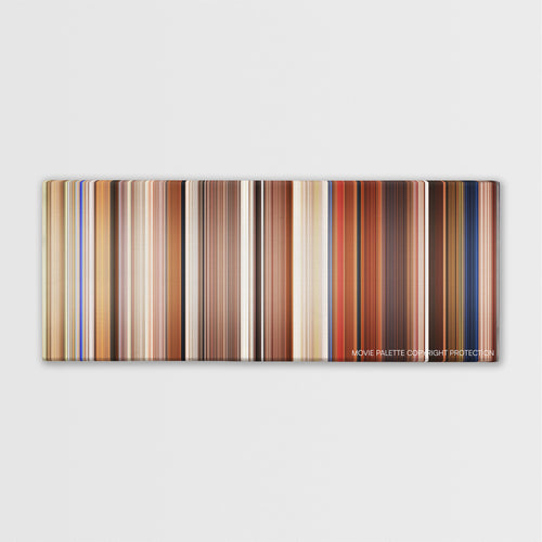 Intolerable Cruelty color palette canvas print: thousands of thin vertical stripes of color