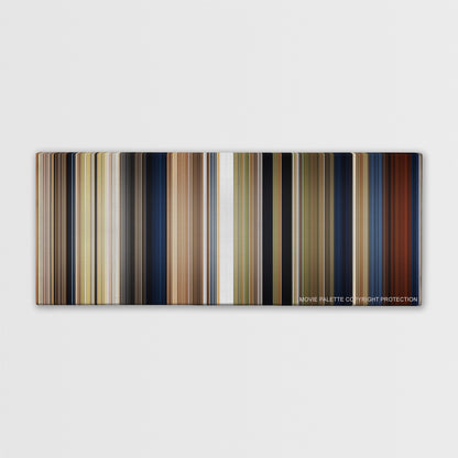 The Lion King color palette canvas print: thousands of thin vertical stripes of color
