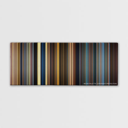 Guardians of the Galaxy Vol. 2 color palette canvas print: thousands of thin vertical stripes of color