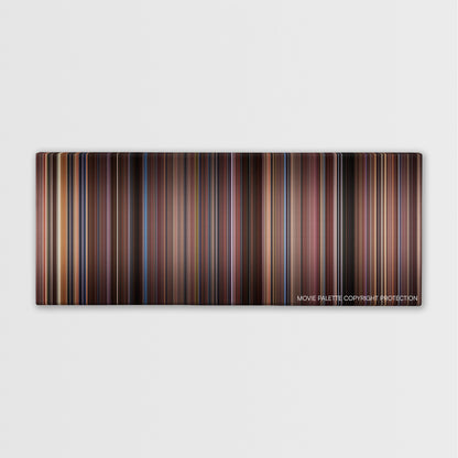 Runaway Jury color palette canvas print: thousands of thin vertical stripes of color