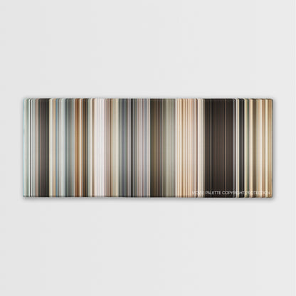 The International color palette canvas print: thousands of thin vertical stripes of color