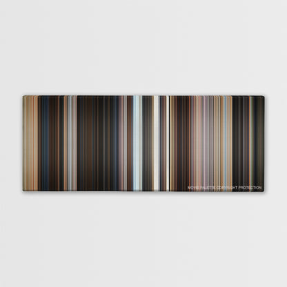 The Adventures of Tintin color palette canvas print: thousands of thin vertical stripes of color