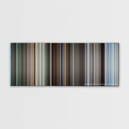 Monty Python and the Holy Grail color palette canvas print: thousands of thin vertical stripes of color