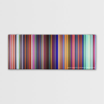 Cloudy with a Chance of Meatballs 2 color palette canvas print: thousands of thin vertical stripes of color