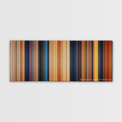 William Shakespeare's Romeo & Juliet color palette canvas print: thousands of thin vertical stripes of color