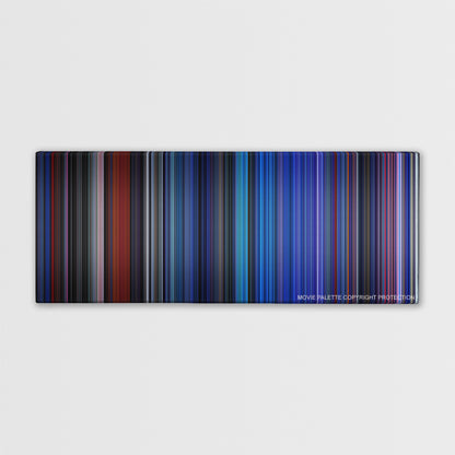 TRON color palette canvas print: thousands of thin vertical stripes of color