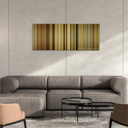 Letters to Juliet color palette canvas on a concrete wall above a gray sectional sofa