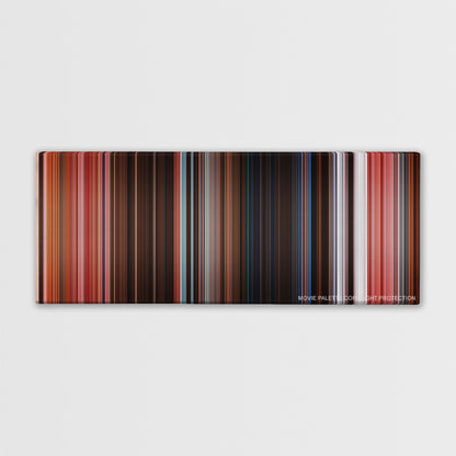 The Grand Budapest Hotel color palette canvas print: thousands of thin vertical stripes of color