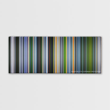 The Experiment color palette canvas print: thousands of thin vertical stripes of color