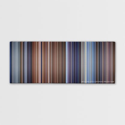 Die Another Day color palette canvas print: thousands of thin vertical stripes of color