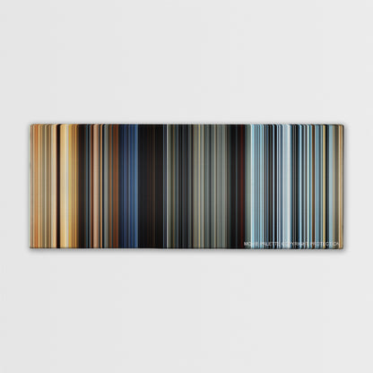 The Fate of the Furious color palette canvas print: thousands of thin vertical stripes of color