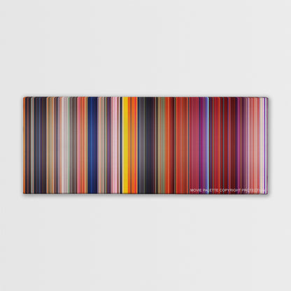 Cloudy with a Chance of Meatballs color palette canvas print: thousands of thin vertical stripes of color