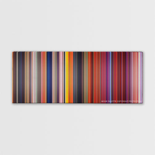 Cloudy with a Chance of Meatballs color palette canvas print: thousands of thin vertical stripes of color