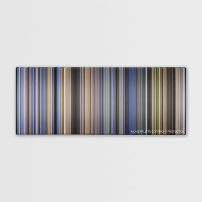 Clear and Present Danger color palette canvas print: thousands of thin vertical stripes of color