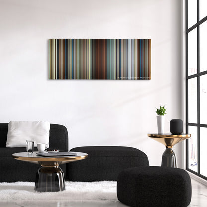 Sonic the Hedgehog color palette canvas above a black sofa with a gold-topped table