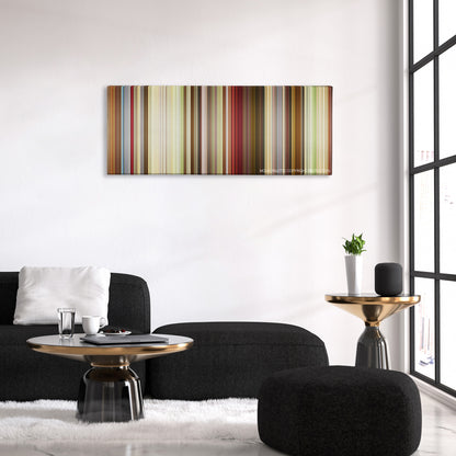 That's My Boy color palette canvas above a black sofa with a gold-topped table