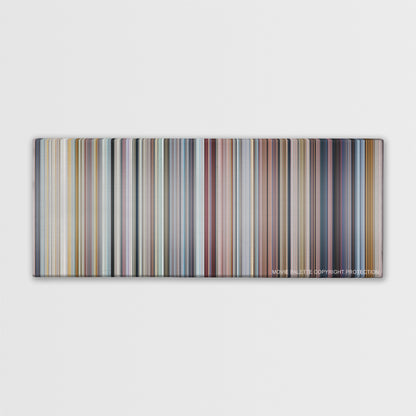 Love Actually color palette canvas print: thousands of thin vertical stripes of color