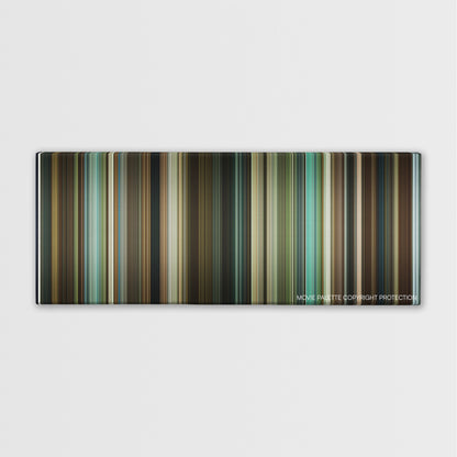 Edge of Darkness color palette canvas print: thousands of thin vertical stripes of color