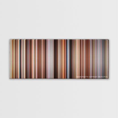 My Sister's Keeper color palette canvas print: thousands of thin vertical stripes of color