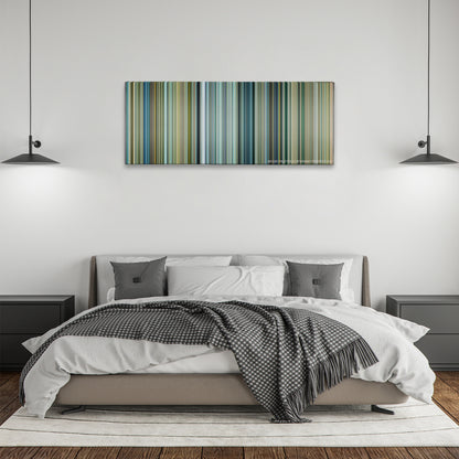 Transformers: Age of Extinction color palette canvas above a bed, between two black pendant lamps